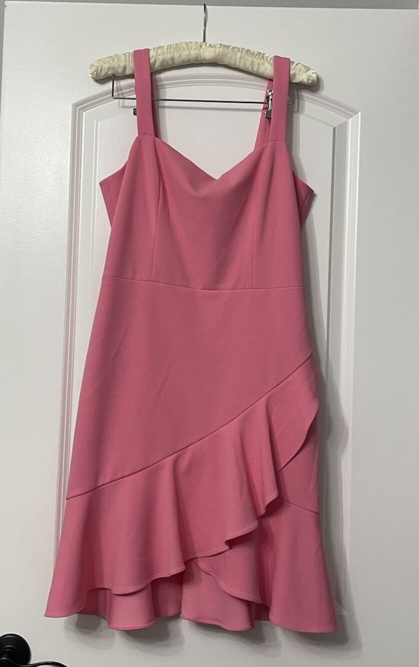 Cottagecore Sage Pink Ruffle Mini Dress Size 8 Wedding Guest Party Chic Midi